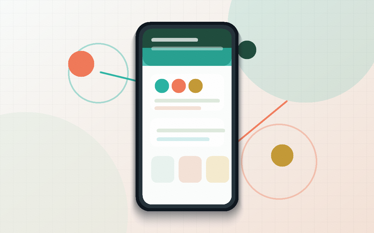 Abstract iPhone interface visual for Circls Hangout social planning work